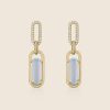 affinity yellow gold diamond earring with blue topaz