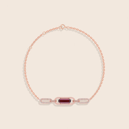 affinity rose gold diamond bracelet with garnet