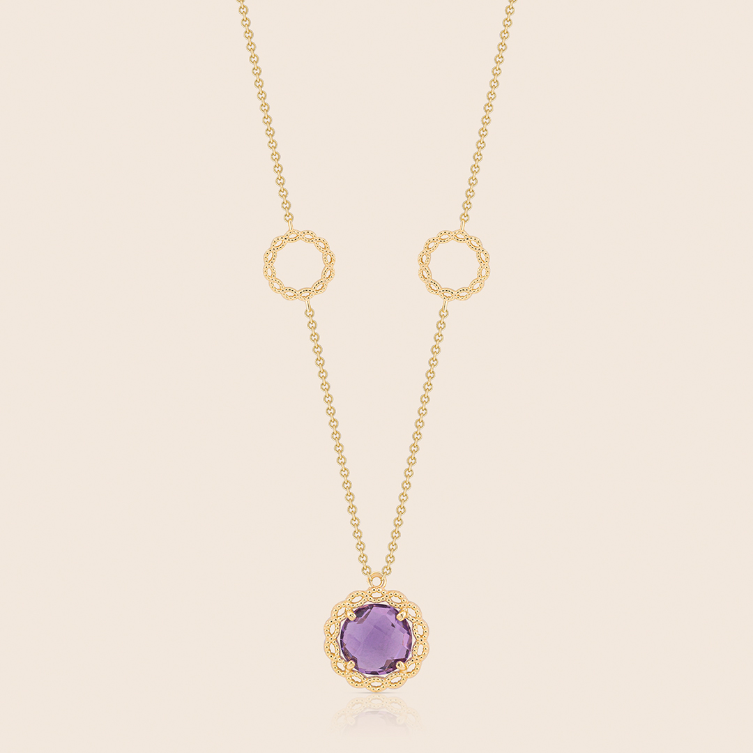 152 Chiara yellow gold pendant with amethyst - Image 1