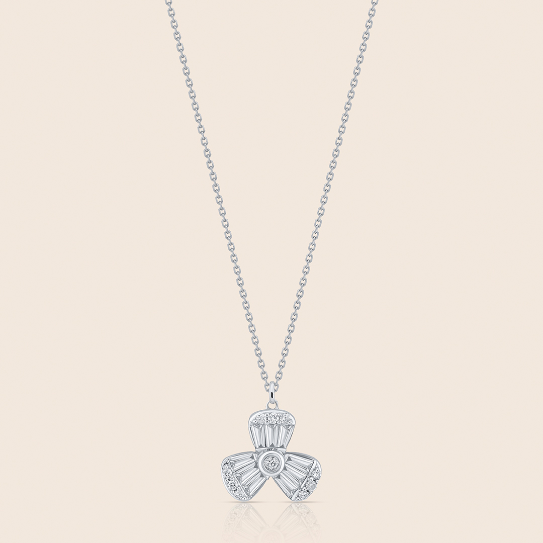 164 amara white gold diamond flower pendant - Image 1