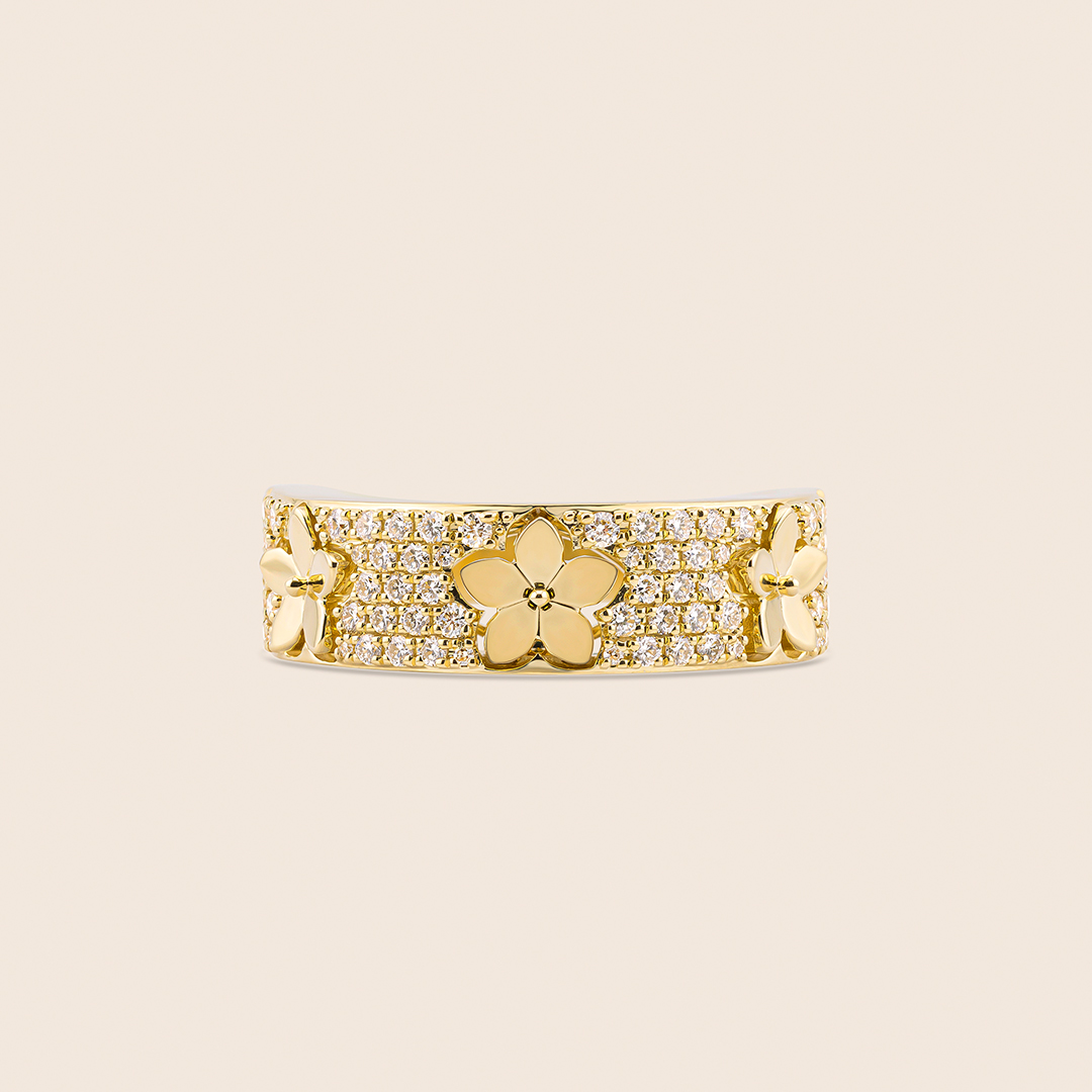 193 amara yellow gold full diamond ring - Image 1