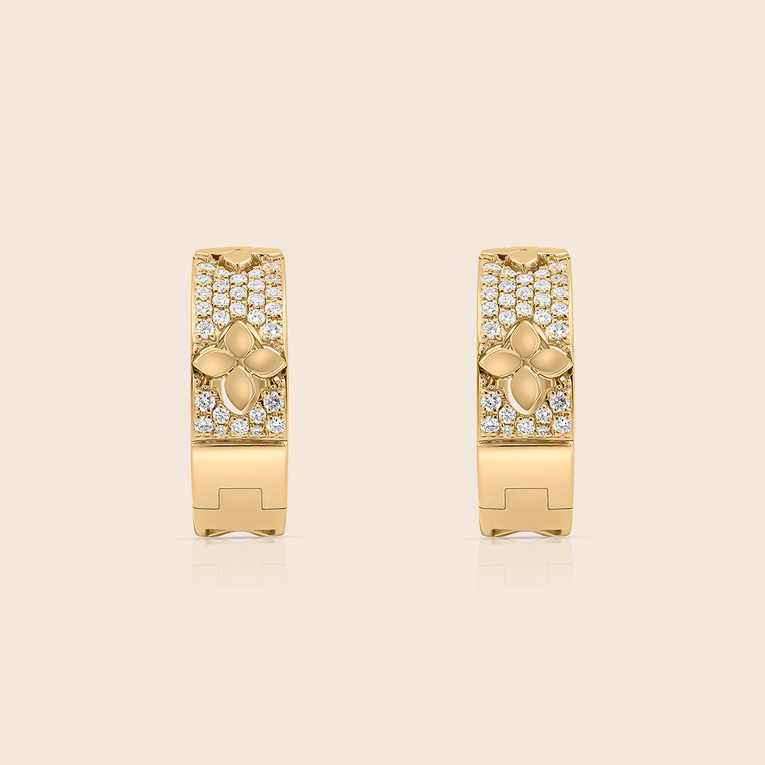 32 amara yellow gold full diamond earring - Image 1