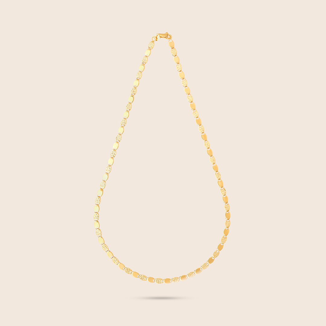 8GTAHOJHFR_1 Affinity yellow gold interlink full motive unisex necklace - Image 1